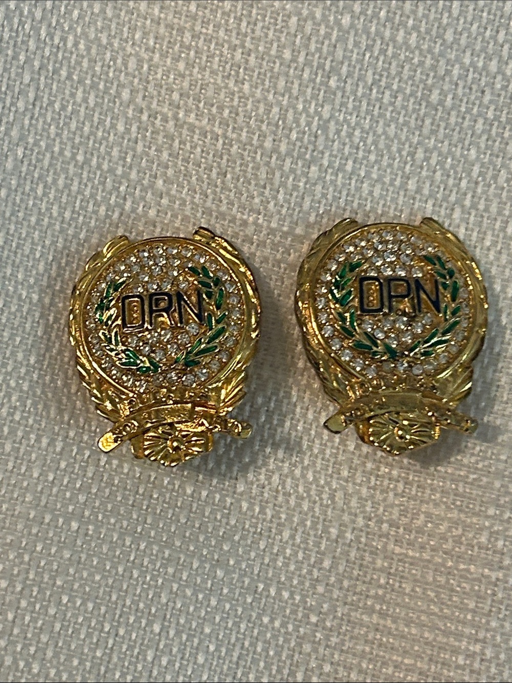 Carolee Gold-Tone DRN Dutchess Clip Earrings  with Green Laurel